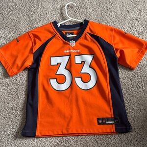 Nike Kids Orange and Navy Broncos Jersey